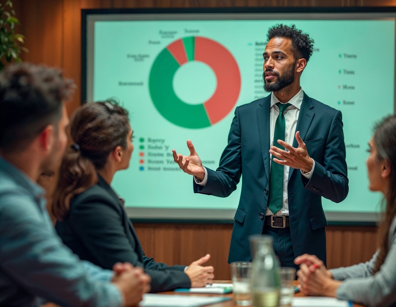 Professional financial coach working with client on investment strategy